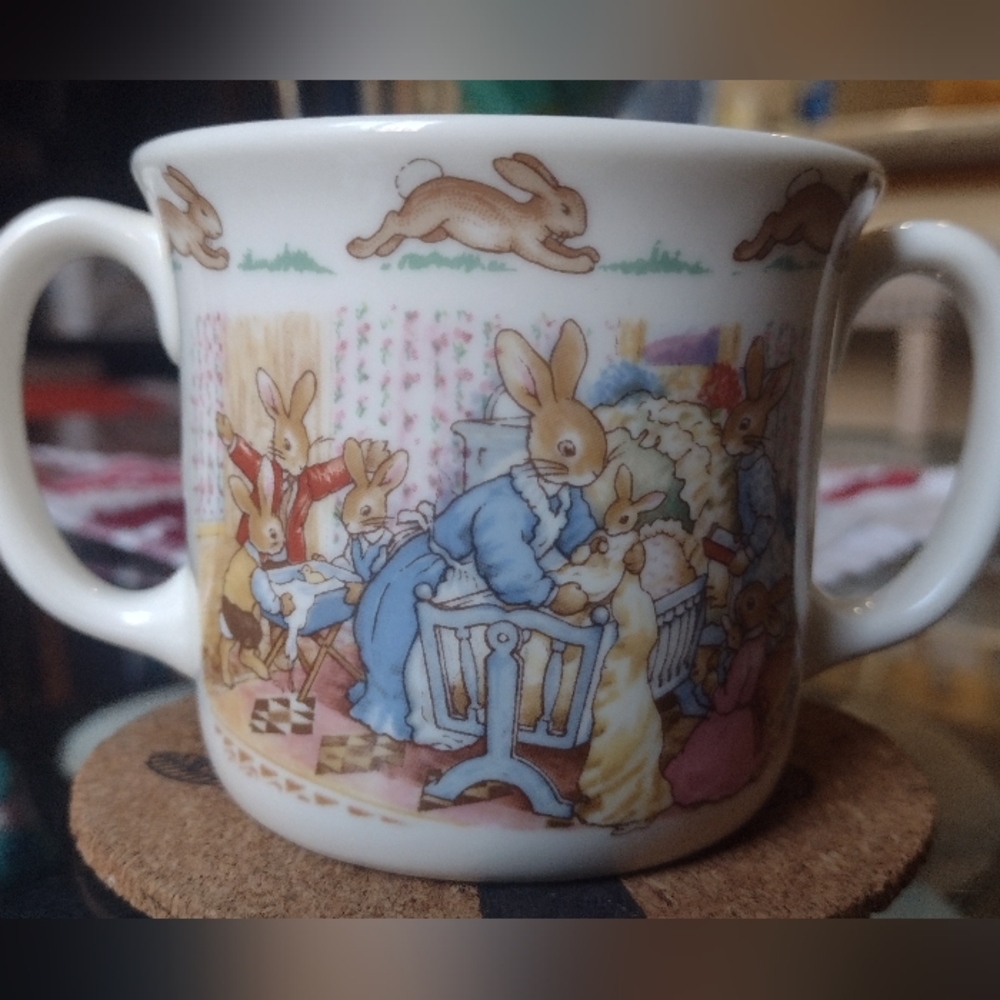 Royal Doulton Bunnykins Vintage Two Handled Mug - First Christening
